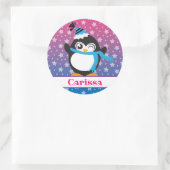 Naam Penguin sterren Ronde Sticker (Tas)