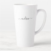 Naam personaliseren in zwart script latte mok (Rechts)
