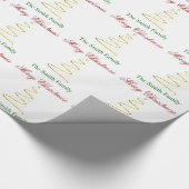 Naam personaliseren Modern kerstboompapier Cadeaupapier (Hoek)