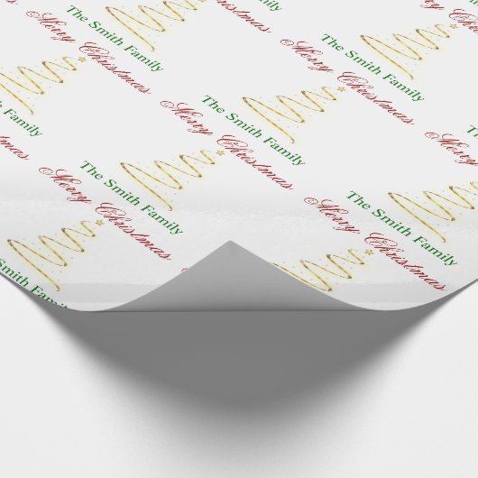 Naam personaliseren Modern kerstboompapier Cadeaupapier (Hoek)