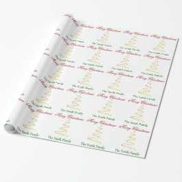 Naam personaliseren Modern kerstboompapier Cadeaupapier