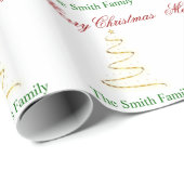 Naam personaliseren Modern kerstboompapier Cadeaupapier (Rol Hoek)
