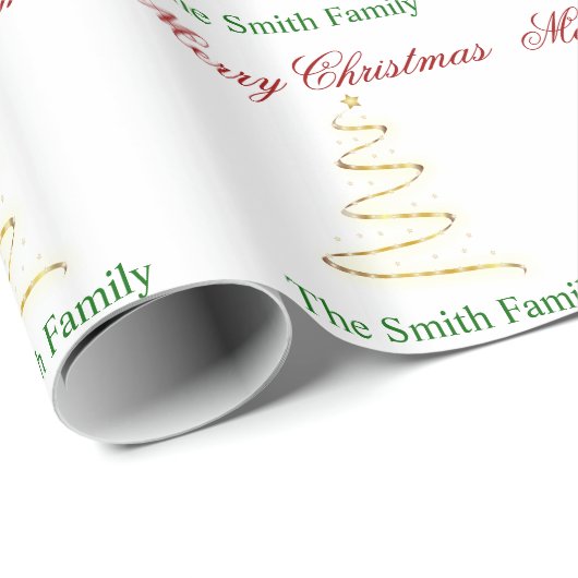 Naam personaliseren Modern kerstboompapier Cadeaupapier (Rol Hoek)