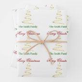 Naam personaliseren Modern kerstboompapier Inpakpapier Vel (In situ)