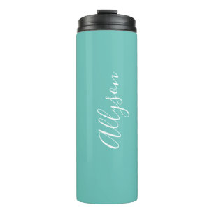 Naam personaliseren, Witte Script Verticaal, Licht Thermosbeker