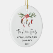 NAAM Persoonlijke kerstversiering voor familie Keramisch Ornament (Rechts)