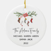 NAAM Persoonlijke kerstversiering voor familie Keramisch Ornament (Achterkant)