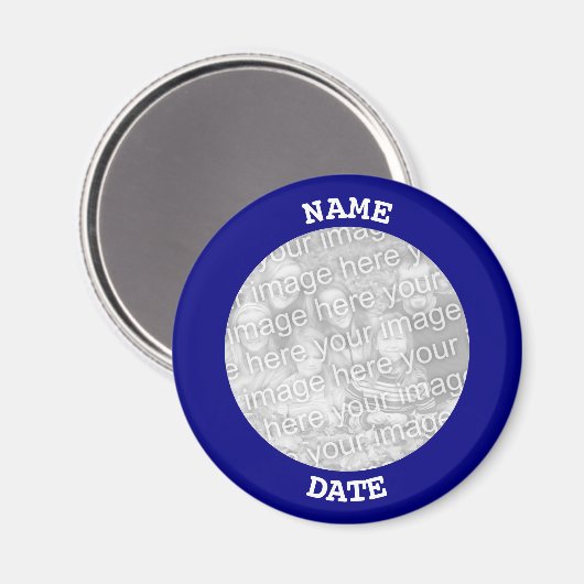 NAAM - Persoonlijke rondfoto - rand Magneet (Voorkant / Achterkant)