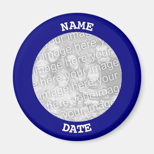 NAAM - Persoonlijke rondfoto - rand Magneet (Voorkant)