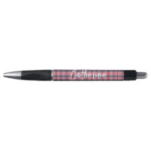 Naam Persoonlijke Roze Plaid Pen | One Owl Artist