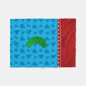 Naam pickle sky blue kerstbomen fleece deken (Voorkant (Horizontaal))