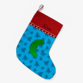 Naam pickle sky blue kerstbomen kleine kerstsok (Voorkant (Hangend))