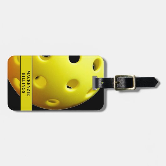 Naam Pickleball Pattern Monogram Bagagelabel (Voorkant horizontaal)