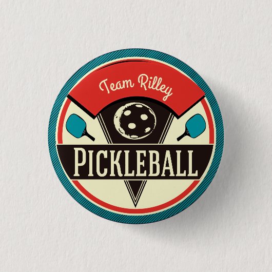 Naam Pickleball Team Player Ronde Button 3,2 Cm (Voorkant)