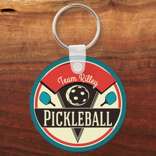 Naam Pickleball Team Player Sleutelhanger (Voorkant)