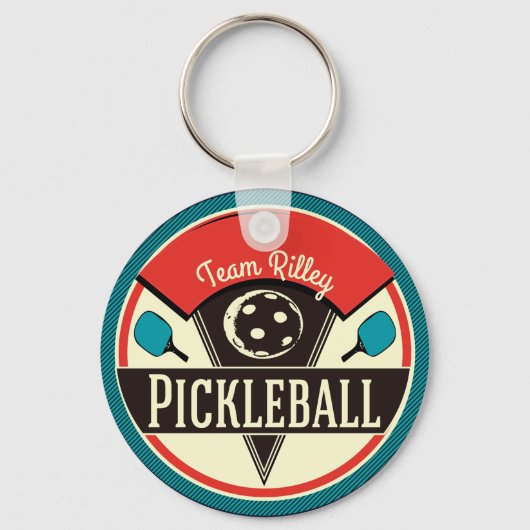 Naam Pickleball Team Player Sleutelhanger (Achterkant)