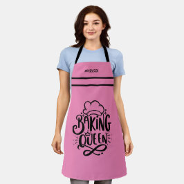 naam Pink Baking Queen Typography Schort