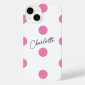 Naam | Pink Polka Dots Pattern Case-Mate iPhone Case (Achterkant)