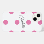 Naam | Pink Polka Dots Pattern Case-Mate iPhone Case (Achterkant (horizontaal))