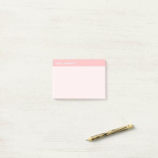 Naam Pink Sticky Post-it® Notes (Op bureau)