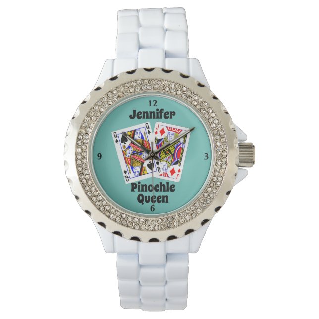 Naam Pinochle Koningin Horloge (Voorkant)