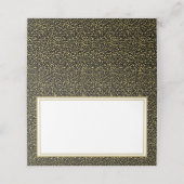 Naam Plaats Card-Black & Gold Glitter Plaatskaartje (Buitenkant ongevouwen)