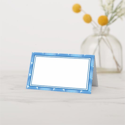 Naam Plaats Card-Blue Shells Plaatskaartje (Voorkant)