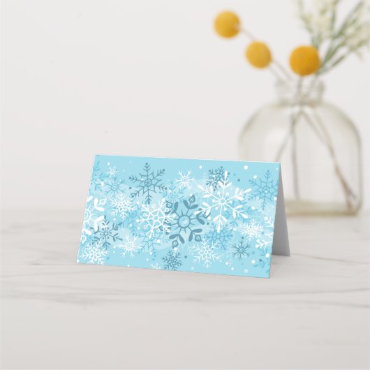Naam Plaats Card-Snowflakes Plaatskaartje (Achterkant)