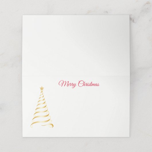 Naam Plaats Kaart-Kerstboom Plaatskaartje (Buitenkant ongevouwen)