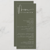 Naam Plaats Kaart | Menu | Eenvoudige huwelijksmen (Voorkant / Achterkant)