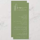 Naam Plaats Kaart | Menu | Eenvoudige huwelijksmen (Voorkant / Achterkant)