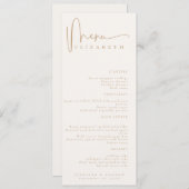 Naam Plaats Kaart | Menu | Eenvoudige huwelijksmen (Voorkant / Achterkant)