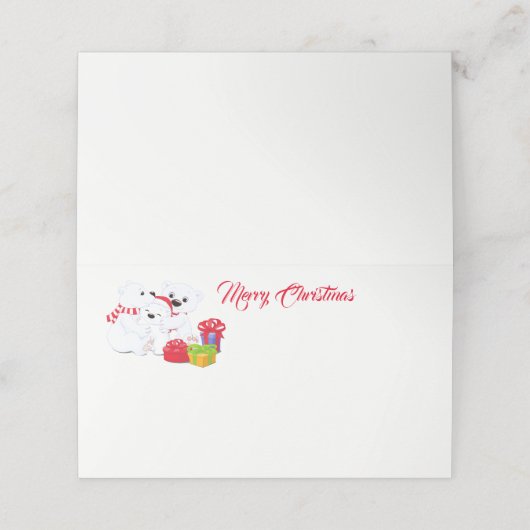 Naam Plaats kaart-Polar Beren Plaatskaartje (Buitenkant ongevouwen)