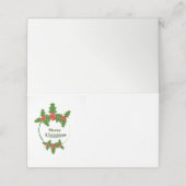 Naam Plaats Kaart-Vrolijk Kerstfeest Holly Plaatskaartje (Buitenkant ongevouwen)