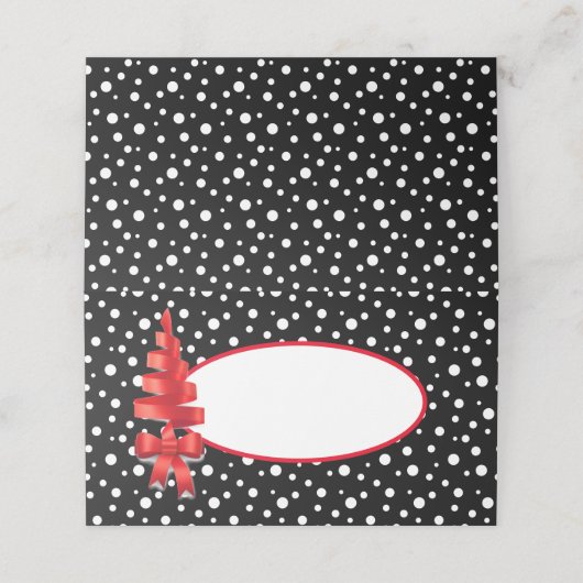Naam Plaats Kaarten-Kerstlint Boom Polka Dot Plaatskaartje (Buitenkant ongevouwen)