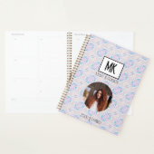 Naam Planner met Foto op Blue Grunge Pattern (Display)