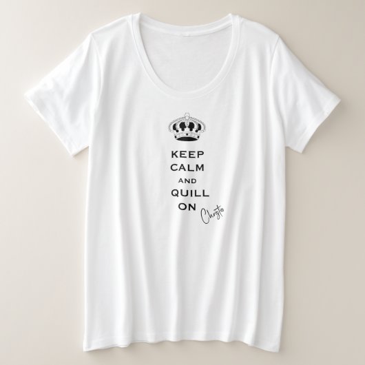 Naam, Plus Maat Custom Keep Calm Comfy T-shirt (Design voorkant)