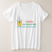 Naam, Plus Maat Zomertijd Comfortabel Wit T-shirt (Design voorkant)