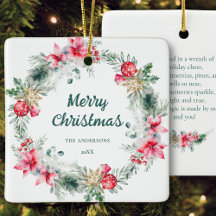 Naam Poinsettia Rood Groene Krans Kerst Poëzie