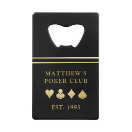 Naam poker Club met Gold Card-uitgangen Creditkaart Flessenopener