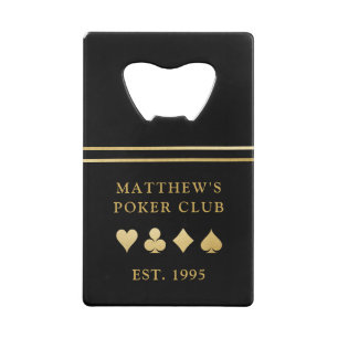 Naam poker Club met Gold Card-uitgangen Creditkaart Flessenopener