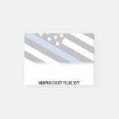 Naam politieman met blauwe lijn Amerikaanse vlag Post-it® Notes (Voorkant)
