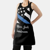 Naam politieman met blauwe lijn Amerikaanse vlag Schort (Insitu)