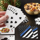 Naam politiemonogram met blauwe lijn Amerikaanse v Pokerkaarten (Insitu)