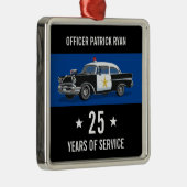 Naam politiemonogram pensioeninlegwagen metalen ornament (Rechts)