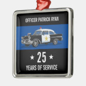 Naam politiemonogram pensioeninlegwagen metalen ornament (Links)