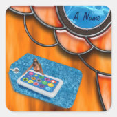 Naam poolfeest vierkante sticker (Voorkant)