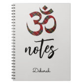 Naam, Posh Royal Stewart Tartan OM Symbol Notitieb Notitieboek (Voorkant)