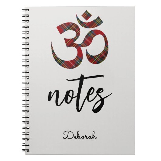 Naam, Posh Royal Stewart Tartan OM Symbol Notitieb Notitieboek (Voorkant)
