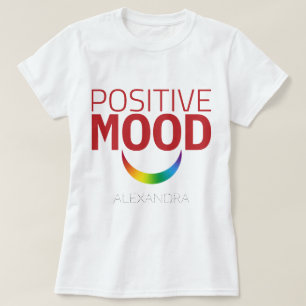 Naam positieve troep ogen glimlach rode regenboog  t-shirt